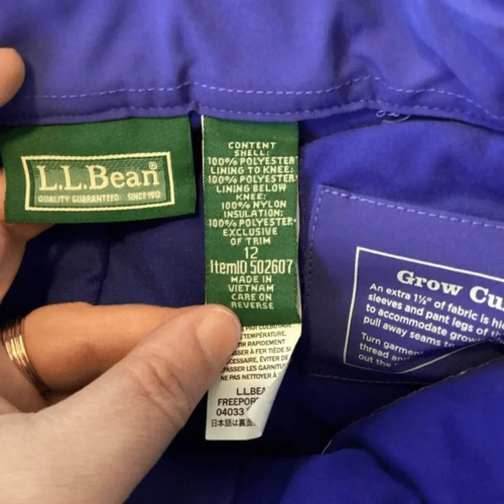 Kids L.L. Bean TEK Snow‎ Ski Pants with Grow Cuffs